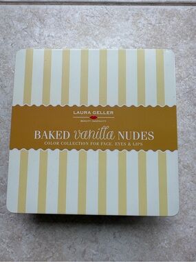 New Laura Geller Baked Vanilla Nudes 6 piece Make Up Kit for face, eyes and lips